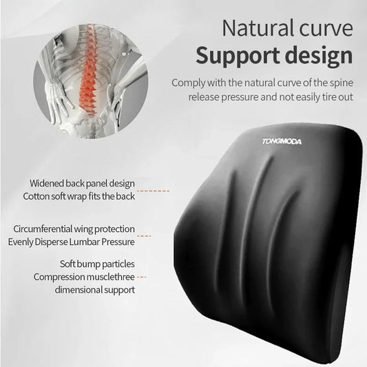 Added Cornering Head Support With This Memory Foam Headrest Neck Pillow & Lumbar Back Suppor